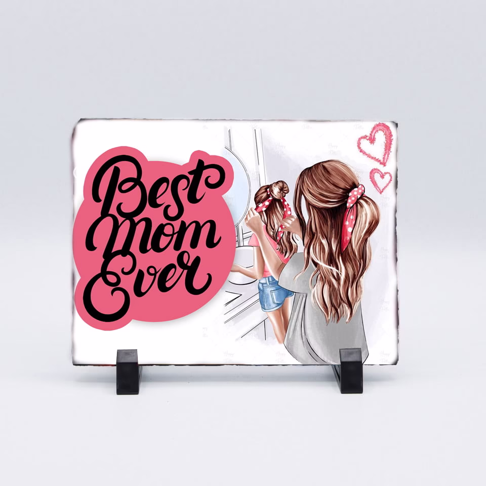 Placă Ardezie Best Girl Mom Ever 1 Placă Ardezie Best Girl Mom Ever