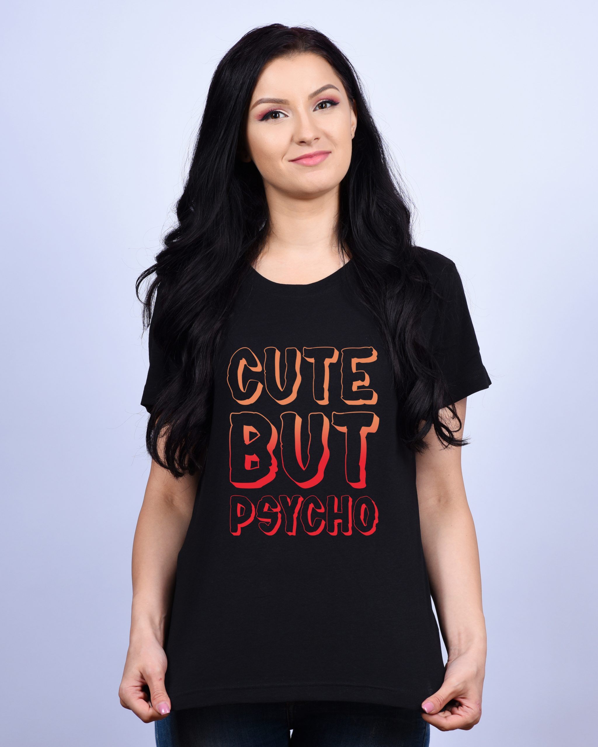 Set tricouri "Cute but psycho" 2 Set tricouri "Cute but psycho" - imagine 2