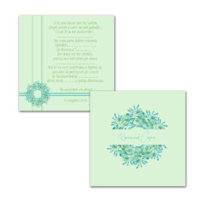 Invitatie nunta green flowers