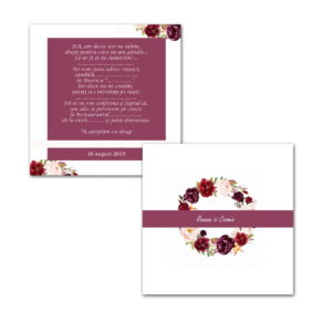 Invitatie nunta burgundy flowers