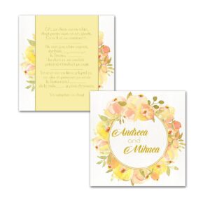 Invitatie nunta yellow flowers
