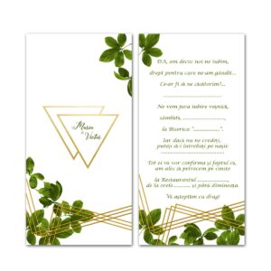 Invitatie nunta green leafes