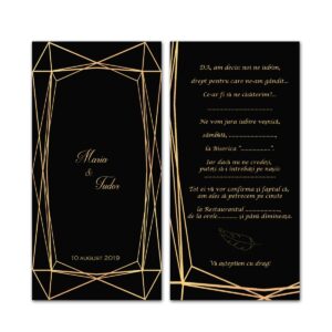 Invitatie nunta gold lines