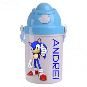 Sticla pentru copii SONIC personalizata cu numele