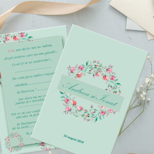 Invitatie nunta mini flowers