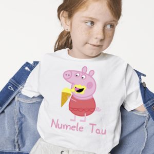 Tricou Peppa Pig Ice Cream personalizat cu numele tau