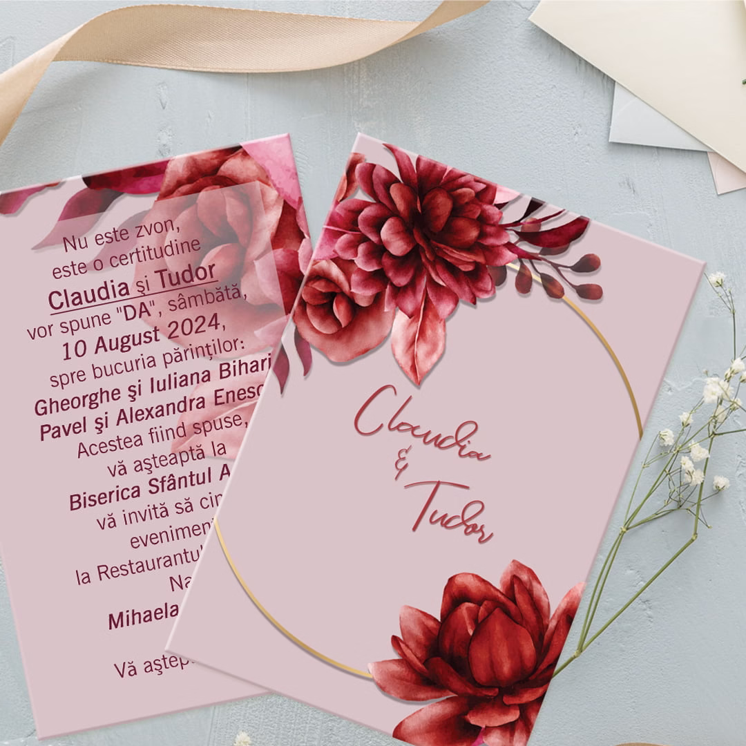 Invitatie Red Flower Art 1 Invitatie Red Flower Art