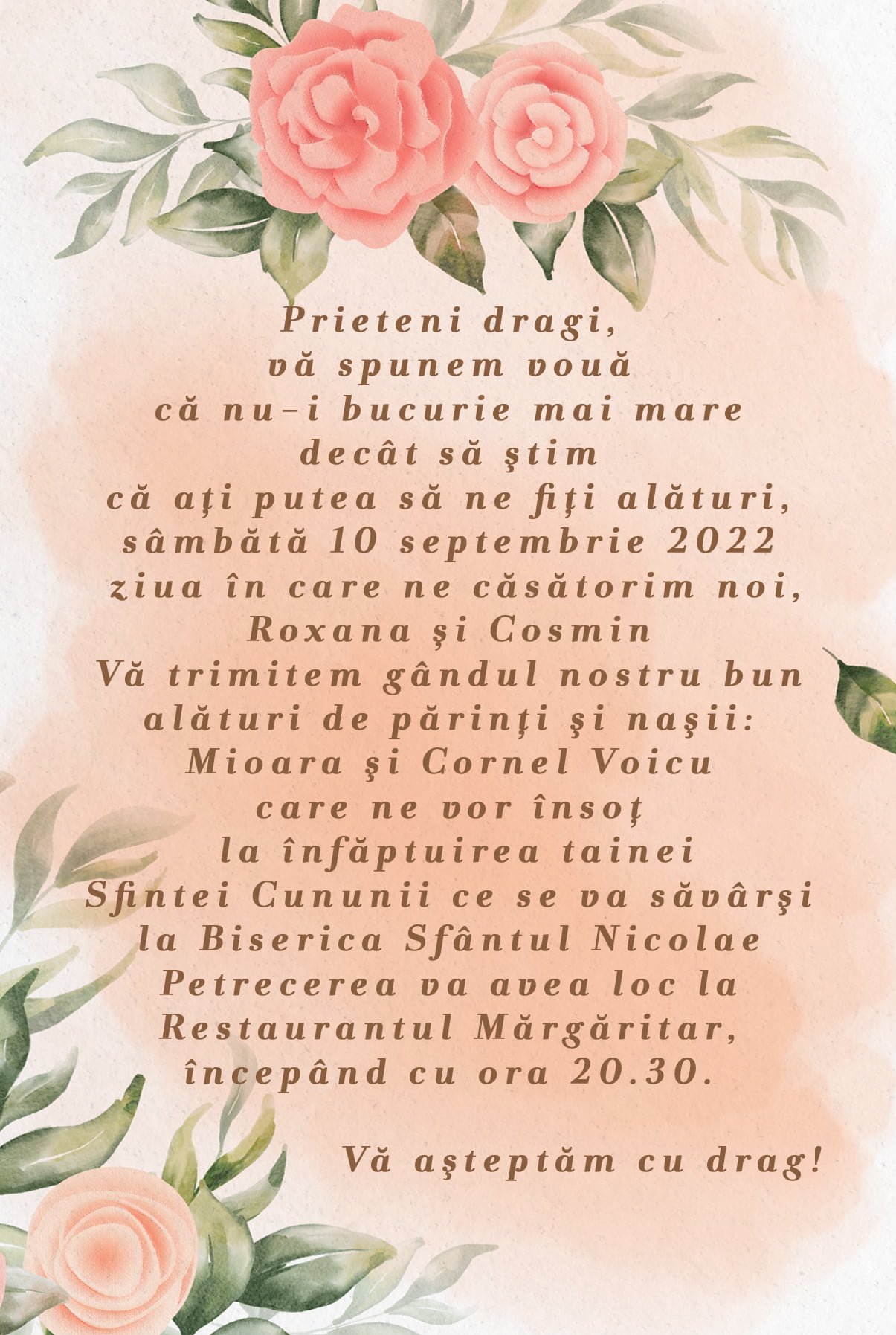 Invitatie nunta – Roses 3 Invitatie nunta – Roses - imagine 3
