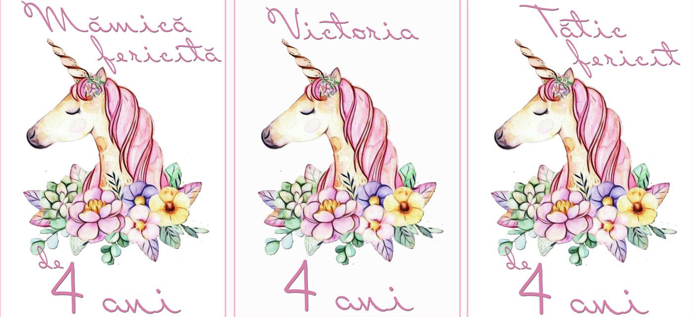 Set tricouri Unicorn Watercolor 2 Set tricouri Unicorn Watercolor - imagine 2