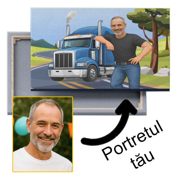 Tablou Caricatură TIR-ist 2 Tablou Caricatură TIR-ist - imagine 2
