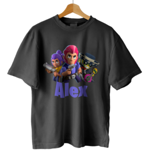 Tricou Brawl Stars marimea 12 ani negru cu numele ALEX