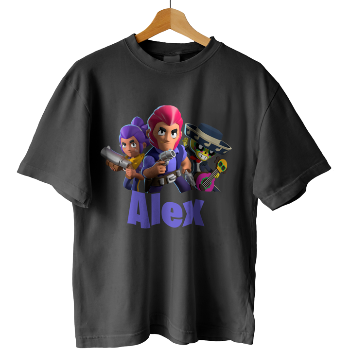 Tricou Brawl Stars marimea 12 ani negru cu numele ALEX 1 Tricou Brawl Stars marimea 12 ani negru cu numele ALEX