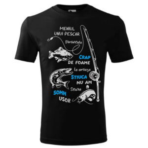 Tricou MENIUL PESCARULUI marimea XL barbat negru