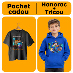 Pachet Cadou MINECRAFT Duo – Tricou și Hanorac